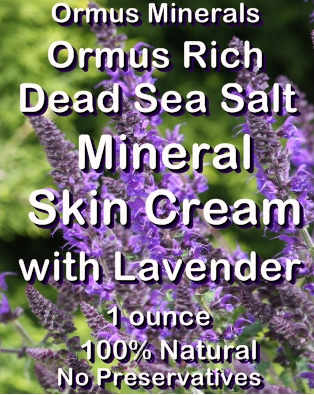 Ormus Minerals -Ormus Rich Dead Sea Salt Minerals Skin Cream with LAVENDER