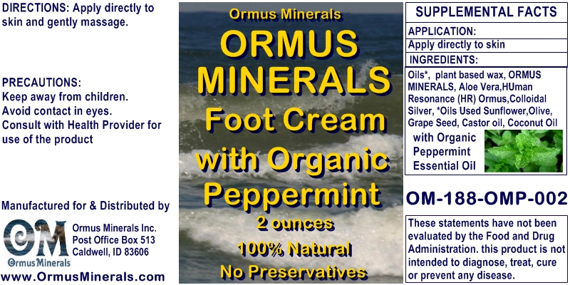 Ormus Rich Mineral Foot Cream with Peppermint